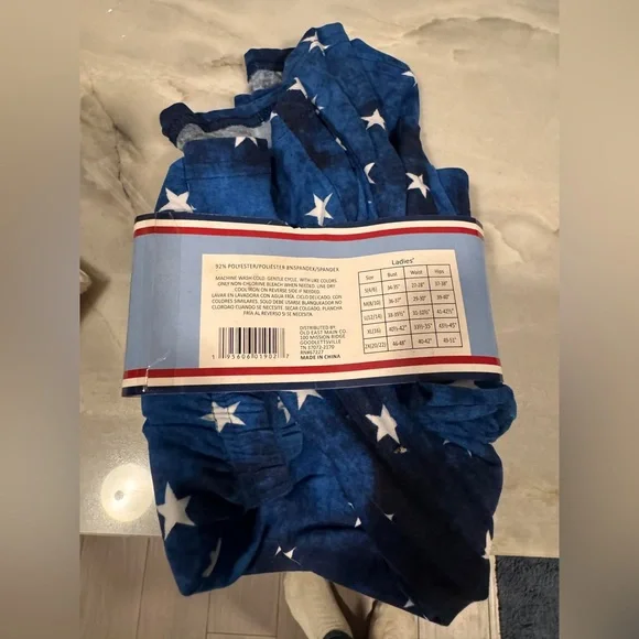 Ladies' Blue Star Pattern Bike Shorts 2X - Picture 3 of 3